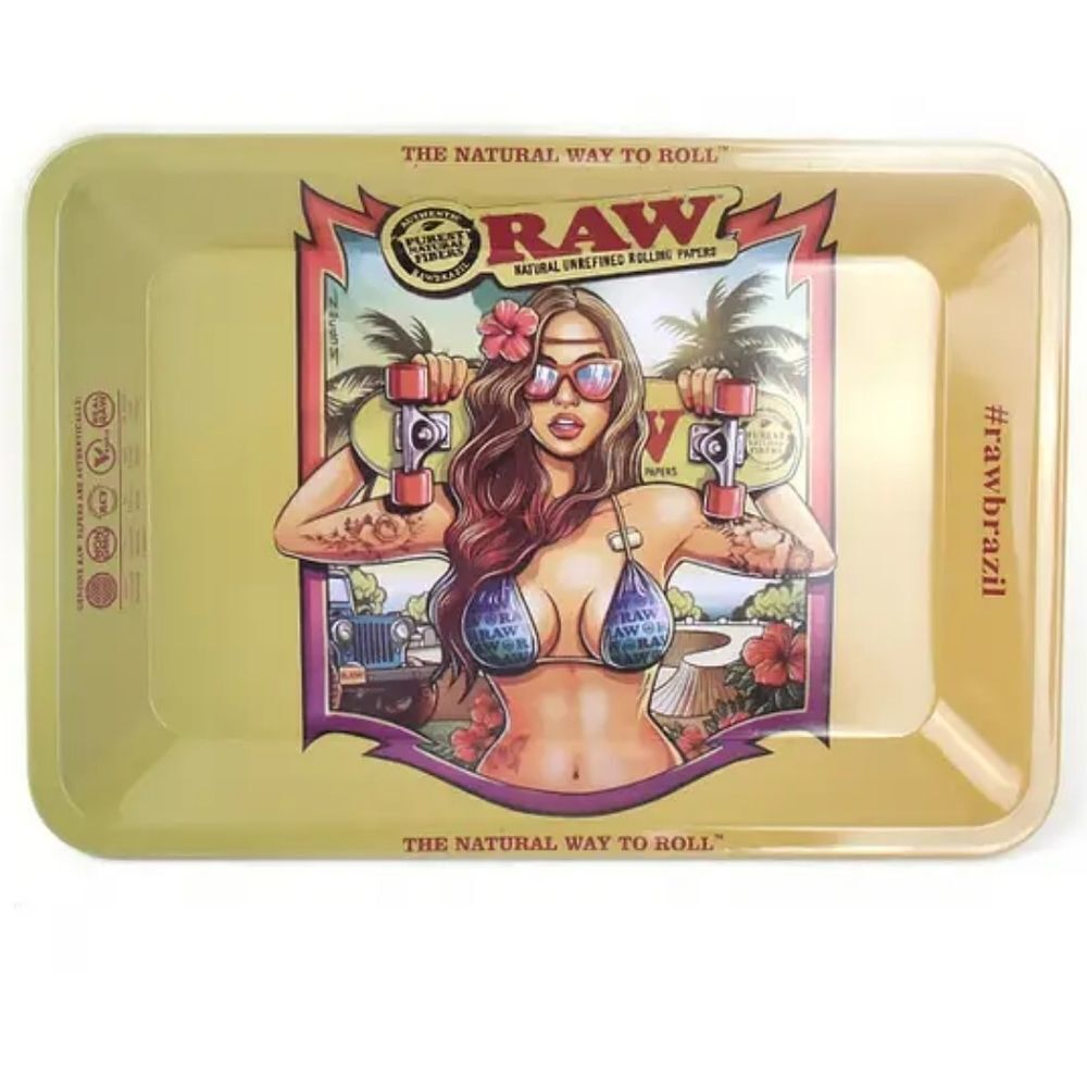 RAW natural rolling crushing tray with hot skater girl plate